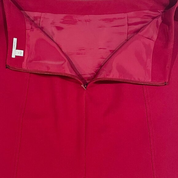 Rich Ruby Red Pencil Skirt — Lined Winter Workwear Essential, Size 10 - Picture 6 of 12
